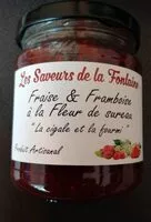 Mängden socker i Confiture de fraises et framboises à la fleur de sureau