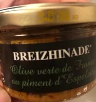 Mängden socker i Olives vertes de France au piment d'Espelette