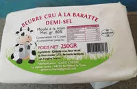 Mängden socker i beurre cru à la baratte DEMI-SEL