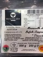Mängden socker i Mozzarella di bufala campana treccia