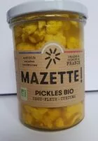 Mängden socker i Pickles de chou-fleur curcuma