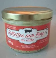 Mängden socker i Rillettes pur porc au cidre