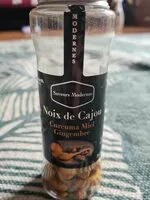 Mängden socker i Noix de cajou,  curcuma, miel, gingembre