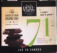 Mängden socker i chocolat noir grand cru - 71% cacao