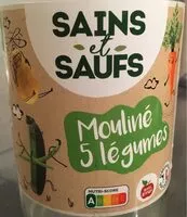 Mängden socker i Mouliné 5 légumes
