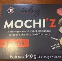 Mängden socker i Mochi'z Framboise-Litchi, Mangue-Passion,  Chocolat, Vanille