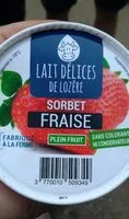 Mängden socker i Sorbet Fraise plein fruit