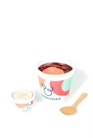 Mängden socker i Sorbet Fraise, coulis de Framboise, Crumble