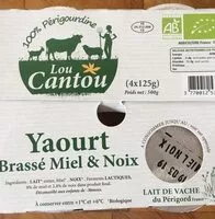 Mängden socker i Yaourt brassé miel et noix