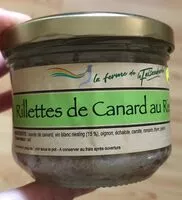 Mängden socker i Rillettes de canard au riesling