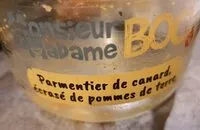 Mängden socker i Parmentier de canard écrasé de pommes de terre