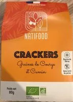 Mängden socker i Crackers Graines de Courge et Cumin 80g BIO
