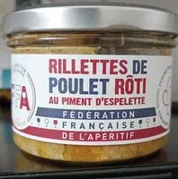 Mängden socker i Rillettes de Poulet Rôti au Piment d'Espelette