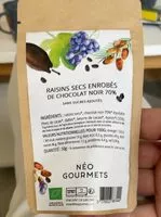 Mängden socker i raisins secs enrobés de chocolat noir 70%