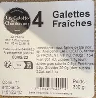 Mängden socker i Galettes fraiches