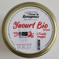 Mängden socker i Yaourt bio brassé 3 fruits rouges