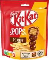 Mängden socker i KITKAT POPS Peanut* 110g. *Cacahuète