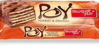 Mängden socker i Wafer dessert with peanut cream with peanut pieces and orange flavour with cocoa-milk coating