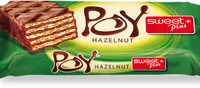 Mängden socker i Wafer dessert with hazelnut cream, hazelnuts and cocoa-milk coating