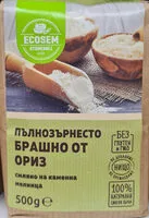 Mängden socker i Пълнозърнесто брашно от ориз