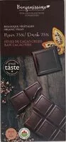 Mängden socker i Benjamissimo noir 75% fèves de cacao crues