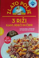 Mängden socker i 3 Riži rjavi, rdeči in črni