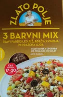 Mängden socker i 3 Barvni mix rjavi parboiled riž, rdeča kvinoja in pražena ajda