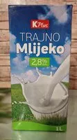 Mängden socker i K Plus trajno mlijeko