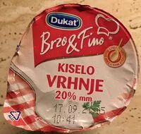 Mängden socker i Kiselo Vrhnje 20% mm