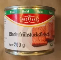 Mängden socker i Rinderfruhstucksfleisch