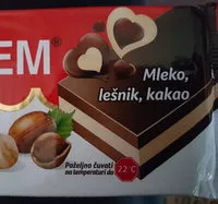 Mängden socker i Eurocrem, Mleko, Lešnik, Kakao