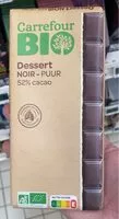 Mängden socker i Dessert noir - Puur 52% cacao