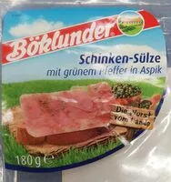 Mängden socker i Schinken-Sülze mit grünem Pfeffer in Aspik