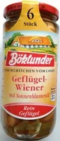 Mängden socker i Geflügel-Wiener mit Sonnenblumenöl