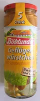 Mängden socker i Geflügel Würstchen
