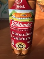 Mängden socker i Würstchen Frankfurter Art