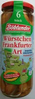 Mängden socker i Würstchen Frankfurter Art