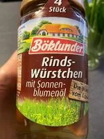 Mängden socker i Rindswürstchen mit Sonnenblumenöl
