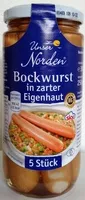 Mängden socker i Bockwurst in zarter Eigenhaut