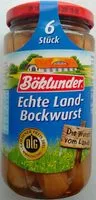 Mängden socker i Echte Land-Bockwurst