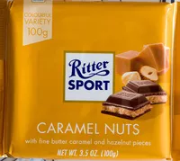 Mängden socker i Ritter Sport Caramel Noisettes
