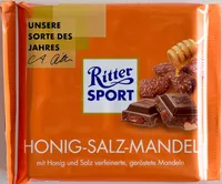 Mängden socker i Ritter Sport Honig-Salz-Mandel