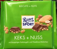 Mängden socker i Ritter Sport Keks + Nuss