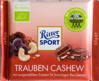 Mängden socker i Ritter Sport Trauben Cashew