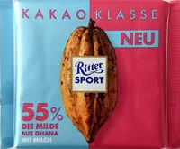 Socker och näringsämnen i Ritter sport kakaoklasse