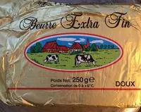 Mängden socker i Beurre Doux 250g 82% Fett