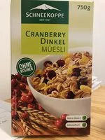 Mängden socker i Cranberry Dinkel Müesli