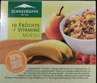 Mängden socker i 10 Früchte + Vitamine Müesli