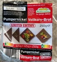 Mängden socker i Pumpernick Vollkorn brot