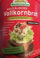Mängden socker i Westfälisches Vollkornbrot